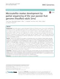 Microsatellite Marker Development by Partial Sequencing of the Sour