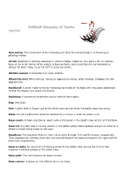 Softball Glossary of Terms 20/07/05