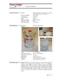 Technical Data Sheet Page 1 of 3