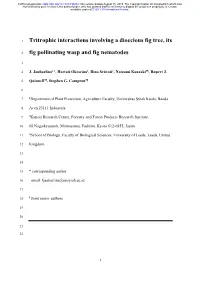 Tritrophic Interactions Involving a Dioecious Fig Tree, Its Fig Pollinating