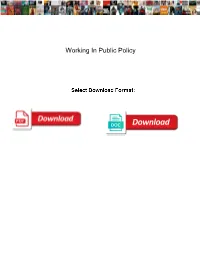 Working in Public Policy