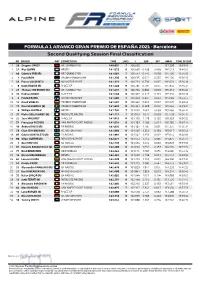 Barcelona Second Qualifying Session Final Classification