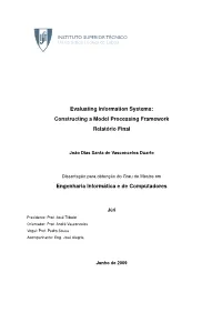 Evaluating Information Systems: Constructing a Model Processing Framework Relatório Final