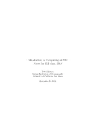 Introduction to Computing at SIO: Notes for Fall Class, 2018