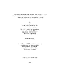 Litigation Overdone, Overblown, and Overwrought
