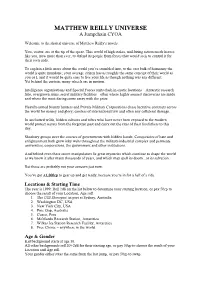 MATTHEW REILLY UNIVERSE a Jumpchain CYOA