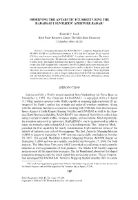 Observing the Antarctic Ice Sheet Using the Radarsat-1 Synthetic Aperture Radar1