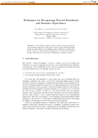 Techniques for Recognizing Textual Entailment and Semantic Equivalence