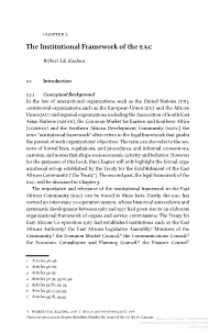 The Institutional Framework of the EAC