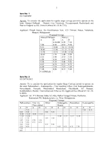 To Consider the Application for Regular Stage Carriage Permit to Operate On