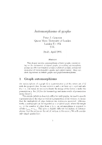 Automorphisms of Graphs