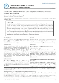 Classification of Finger Posture in Drop Finger Due to Cervical Foraminal Stenosis: a Mini-Review