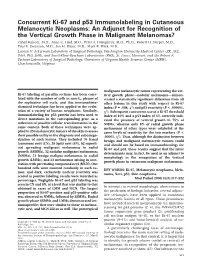 Concurrent Ki-67 and P53 Immunolabeling in Cutaneous