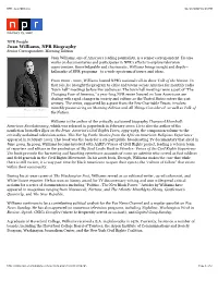 NPR : Juan Williams 02/19/2007 01:43 PM