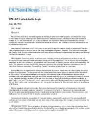 SEALAB II Scheduled to Begin