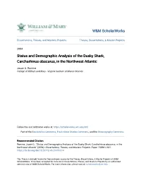 Status and Demographic Analysis of the Dusky Shark, Carcharhinus Obscurus, in the Northwest Atlantic