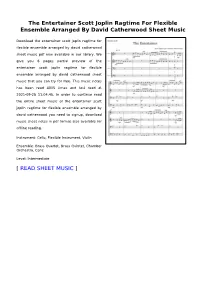 The Entertainer Scott Joplin Ragtime for Flexible Ensemble Arranged by David Catherwood Sheet Music