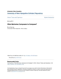 What Motivates Composers to Compose?