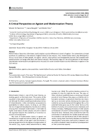 A Critical Perspective on Ageism and Modernization Theory