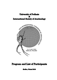Congress Program Timetable