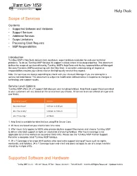 Help Desk Scope of Services Supported Software and Hardware
