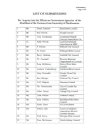 List of Submissions