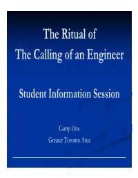 The Ritual of the Calling of an Engineer