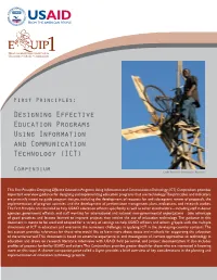 Designing Effective Education Programs Using Information and Communication Technology (ICT)