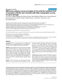 MRI Bone Oedema Scores Are Higher in the Arthritis Mutilans Form Of