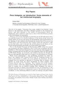 Piera Aulagnier, an Introduction: Some Elements of Her Intellectual Biography