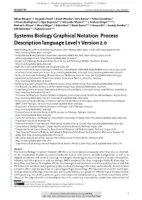 Systems Biology Graphical Notation: Process Description Language Level 1