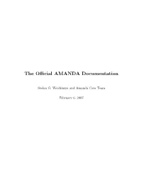 The Official AMANDA Documentation