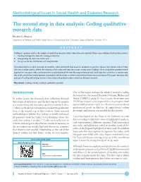 The Second Step in Data Analysis: Coding Qualitative Research Data
