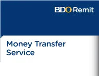 BDO Remit Remittance Partners Directory-As of Apr. 16, 2016
