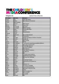 Delegate List Updated Friday 13 May 2016
