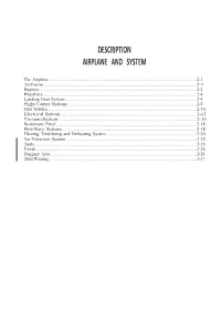 Description Airplane and System