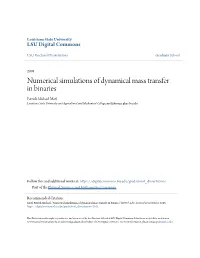 Numerical Simulations of Dynamical Mass Transfer in Binaries