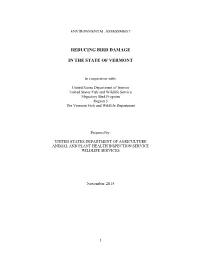 Reducing Bird Damage in the State of Vermont