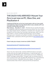 THE DUCK HAS ARRIVED! Mutant Year Zero Is out Now on PC, Xbox One, and Playstation 4