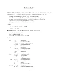 Boolean Algebra