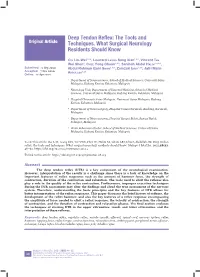 Deep Tendon Reflex: the Tools and Original Article Techniques