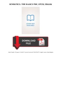 {DOWNLOAD} Semiotics: the Basics