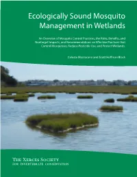 Ecologically Sound Mosquito Management in Wetlands. the Xerces