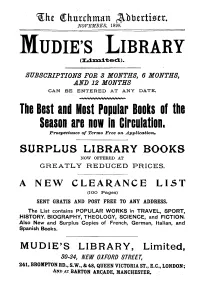 MUDIE's LIBRARY (L:L::Aj.:Lted)