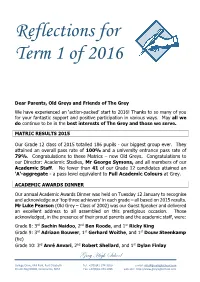 Reflections for Term 1 of 2016