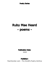 Ruby Mae Heard - Poems