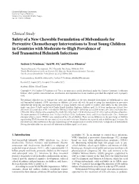 Safety of a New Chewable Formulation of Mebendazole For