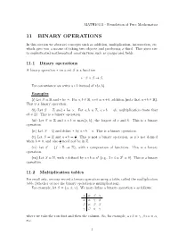 11 Binary Operations