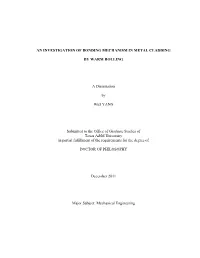 An Investigation of Bonding Mechanism in Metal Cladding