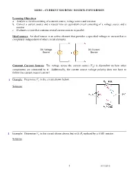 Current Source & Source Transformation Notes
